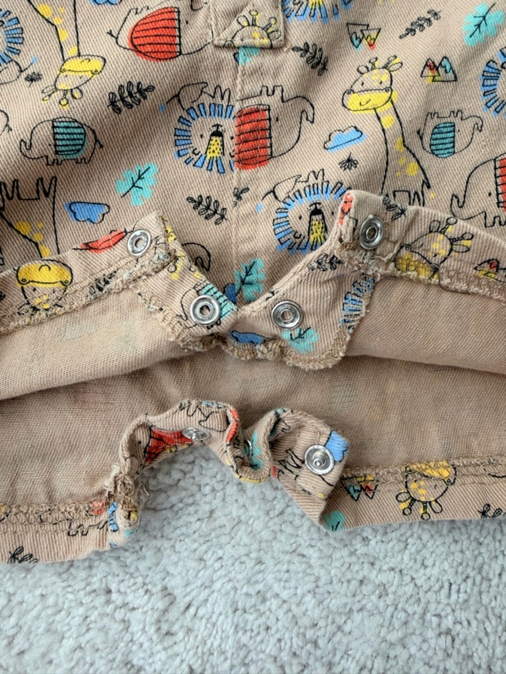 Tan Safari Print Baby One-Piece Bodysuit - Picture 6 of 9